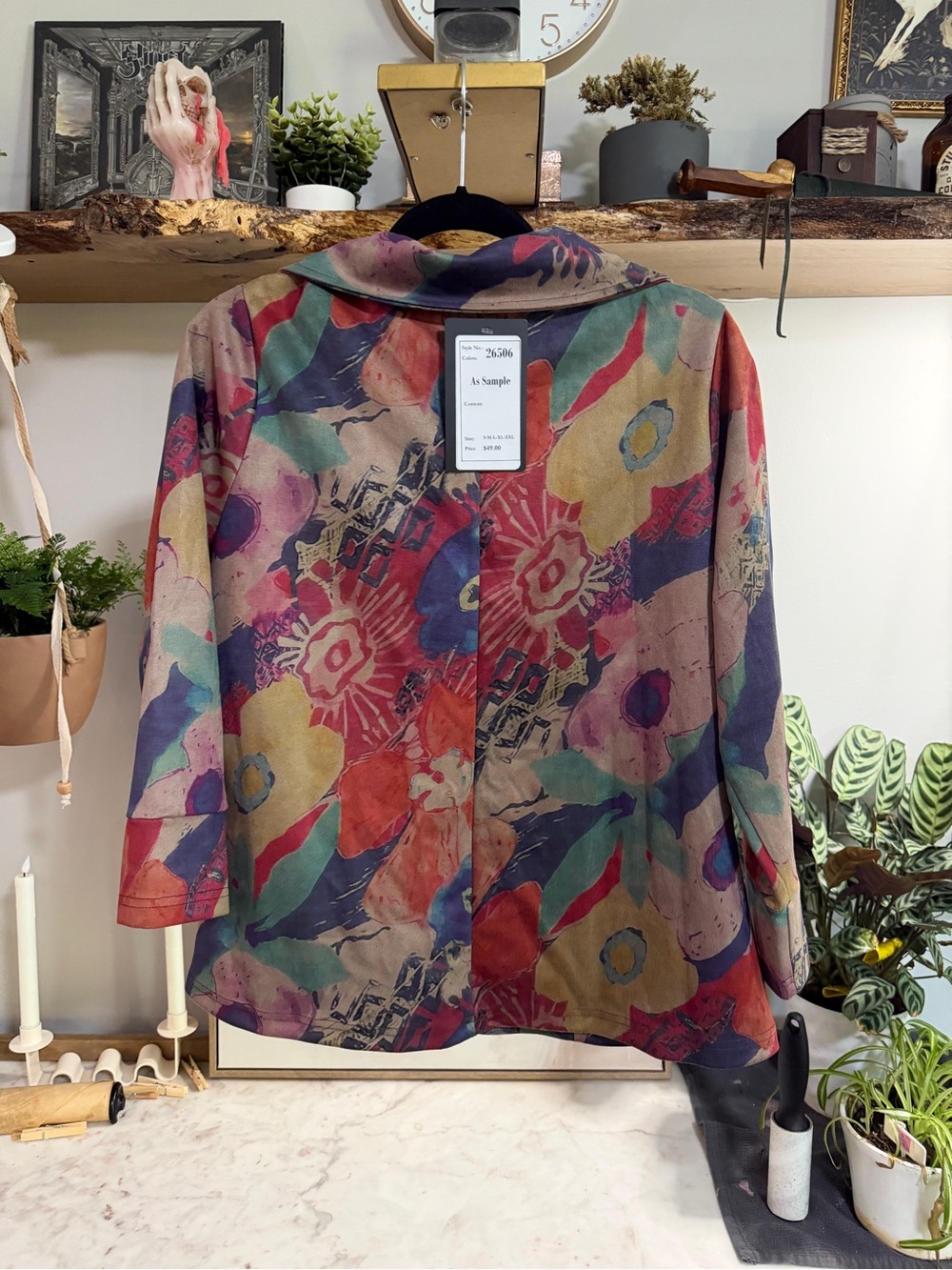 NWT Radzoli Multicolor Abstract Print Button-Front Jacket - Picture 9 of 10